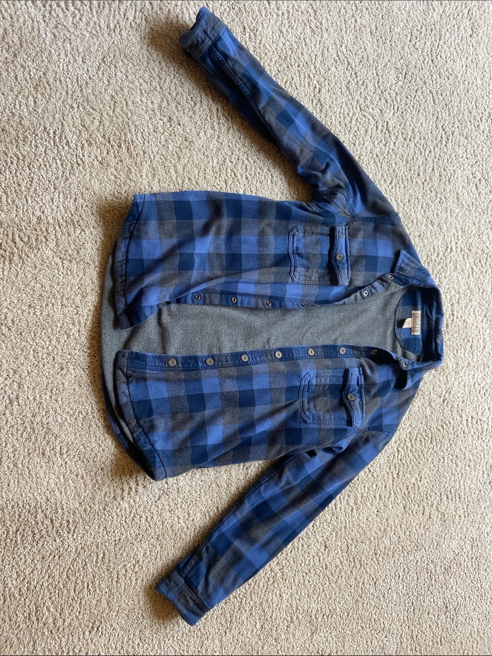 Duluth Trading Co Insulated Blue Plaid Button-Down Shirt